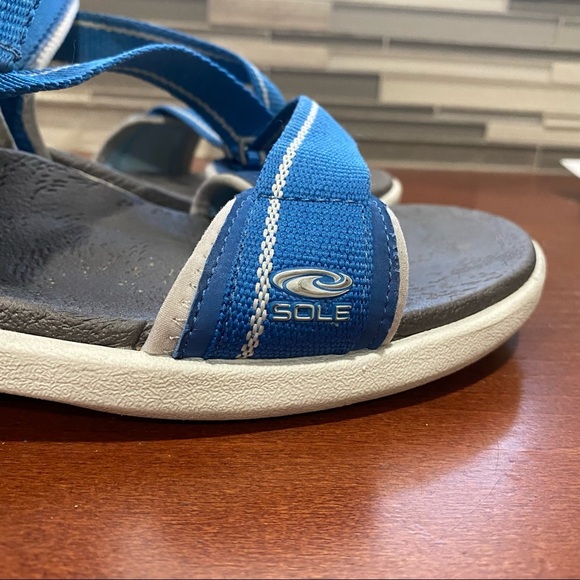 Sole Mens Blue strap sandals size 10 - Picture 3 of 6